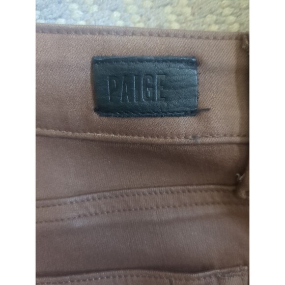 Paige Women's Brown Jeans "Cindy" Coated High Waist Straight Jeans Pants Size 30 - Picture 6 of 11